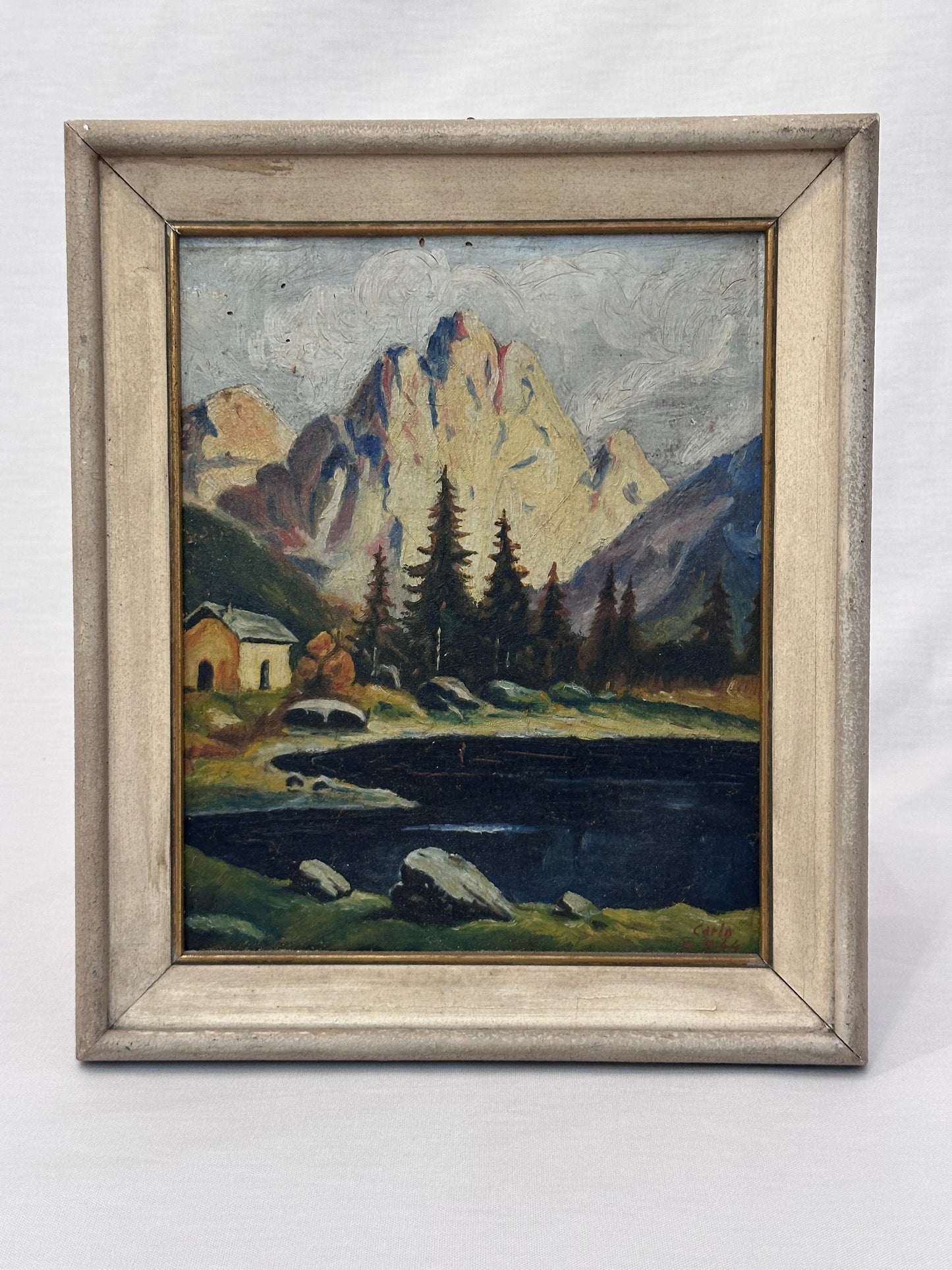 Antique Painting - Italian Mountain Scene