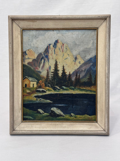 Antique Painting - Italian Mountain Scene