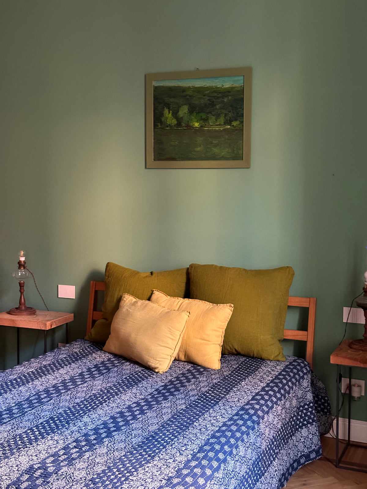 V.VM Patchwork Quilt, Blue/White Squares - Double Bed No. 3