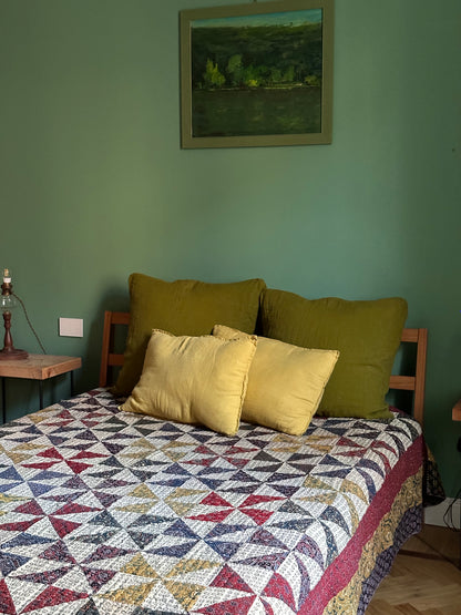 V.VM Patchwork Quilt, Colored Wheels - Double Bed No. 4