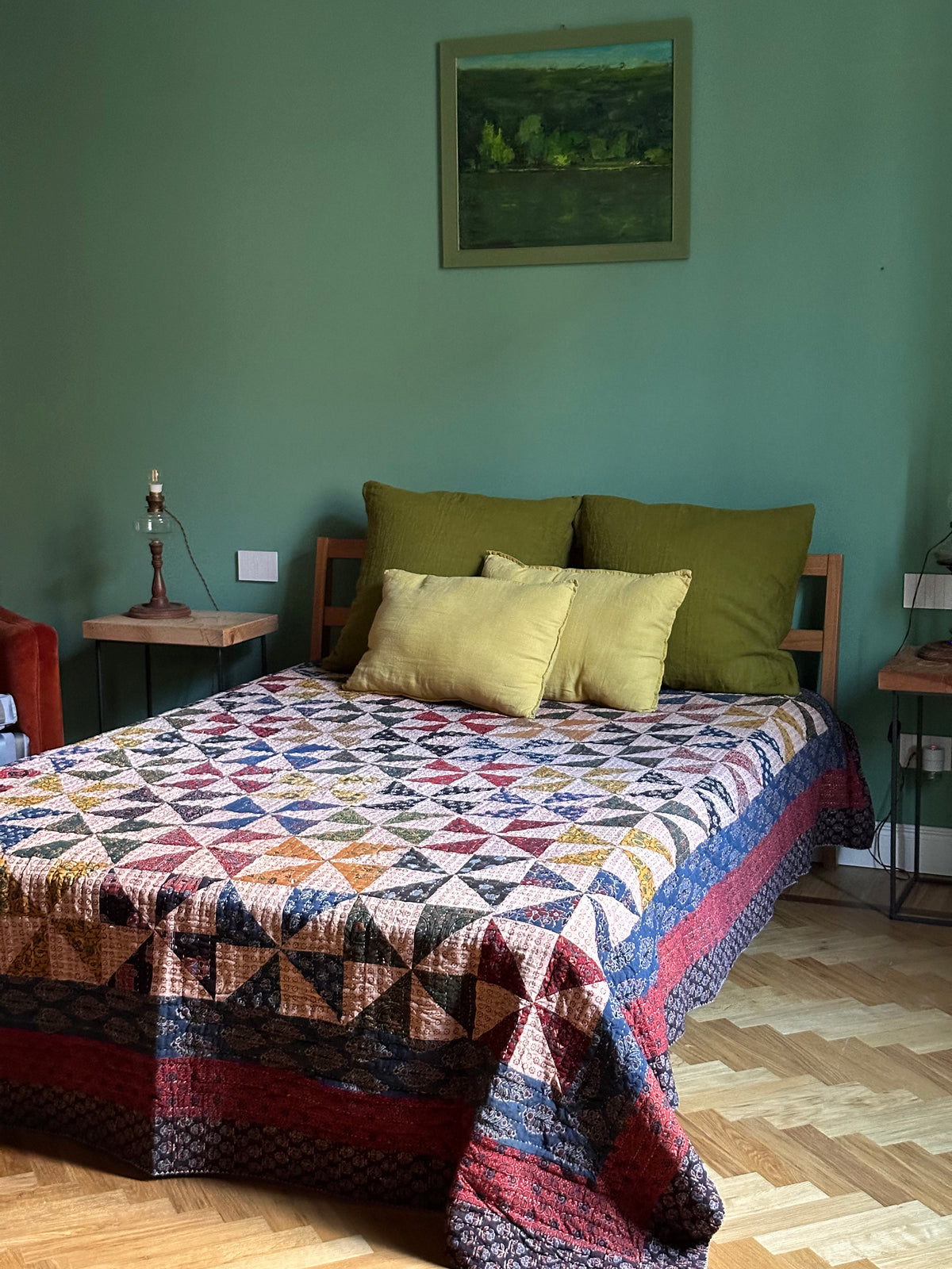 V.VM Patchwork Quilt, Colored Wheels - Double Bed No. 6