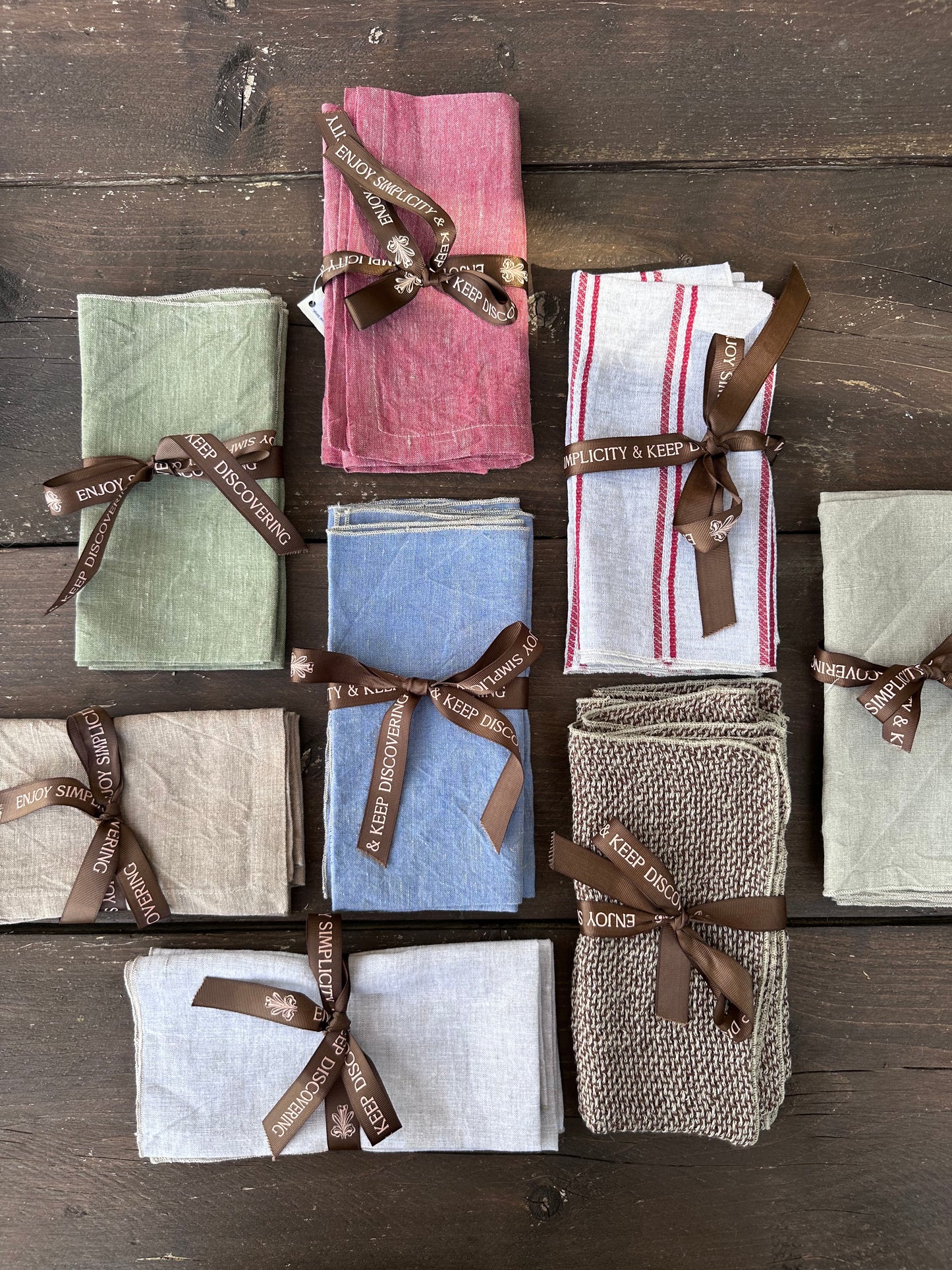Set of 2 V.VM Linen Napkins - Tomato Red