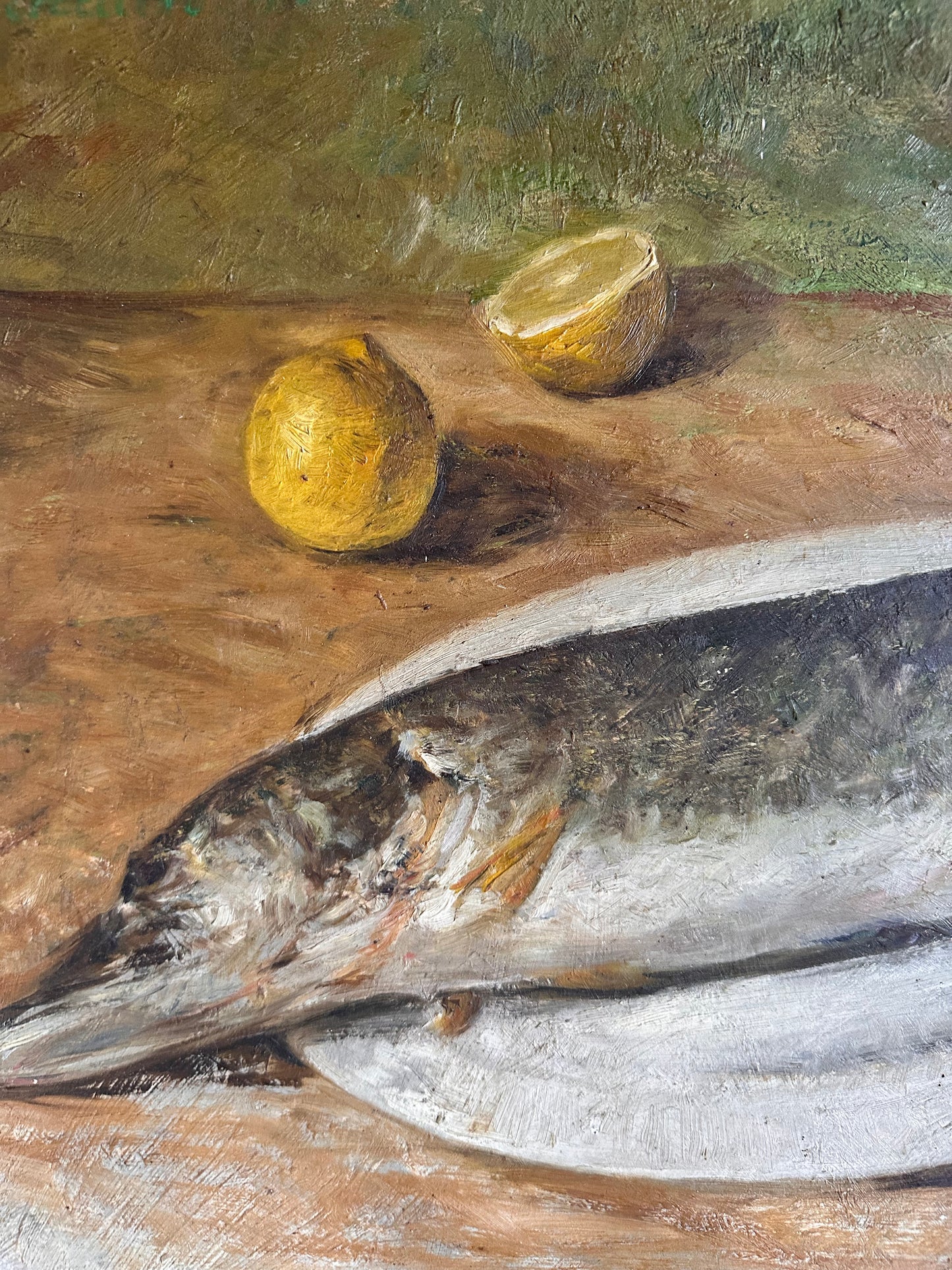 Fish Natura Morta Oil Painting