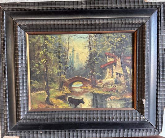Italian Woods Scene Oil Painting