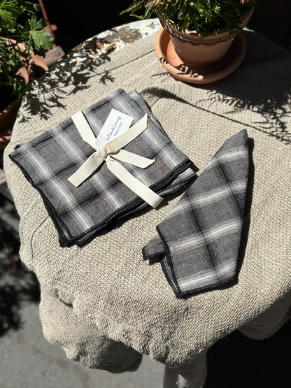 Set di 2 tovaglioli in lino a quadri - Luna