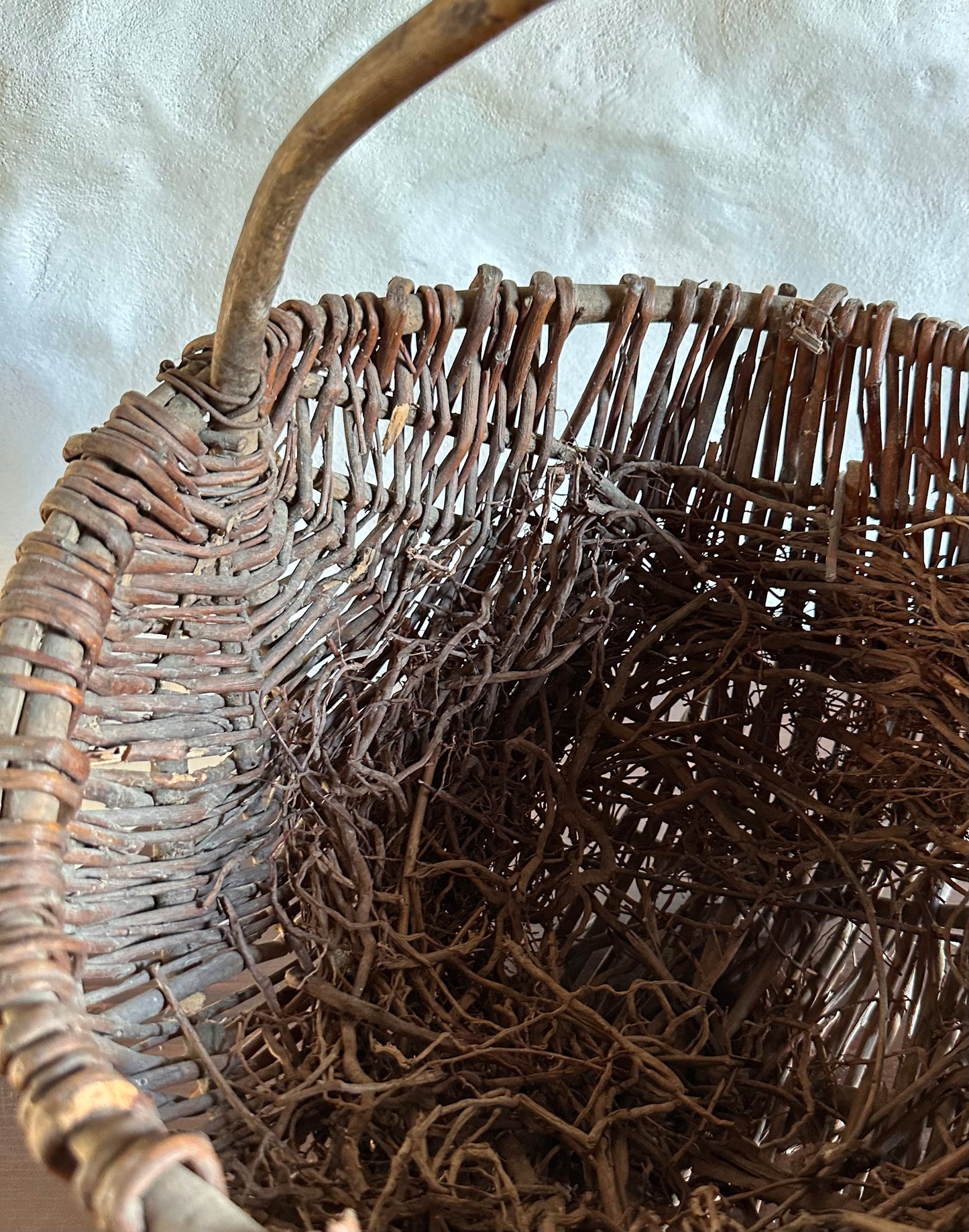 Antique Handmade Willow Basket - w/Nest