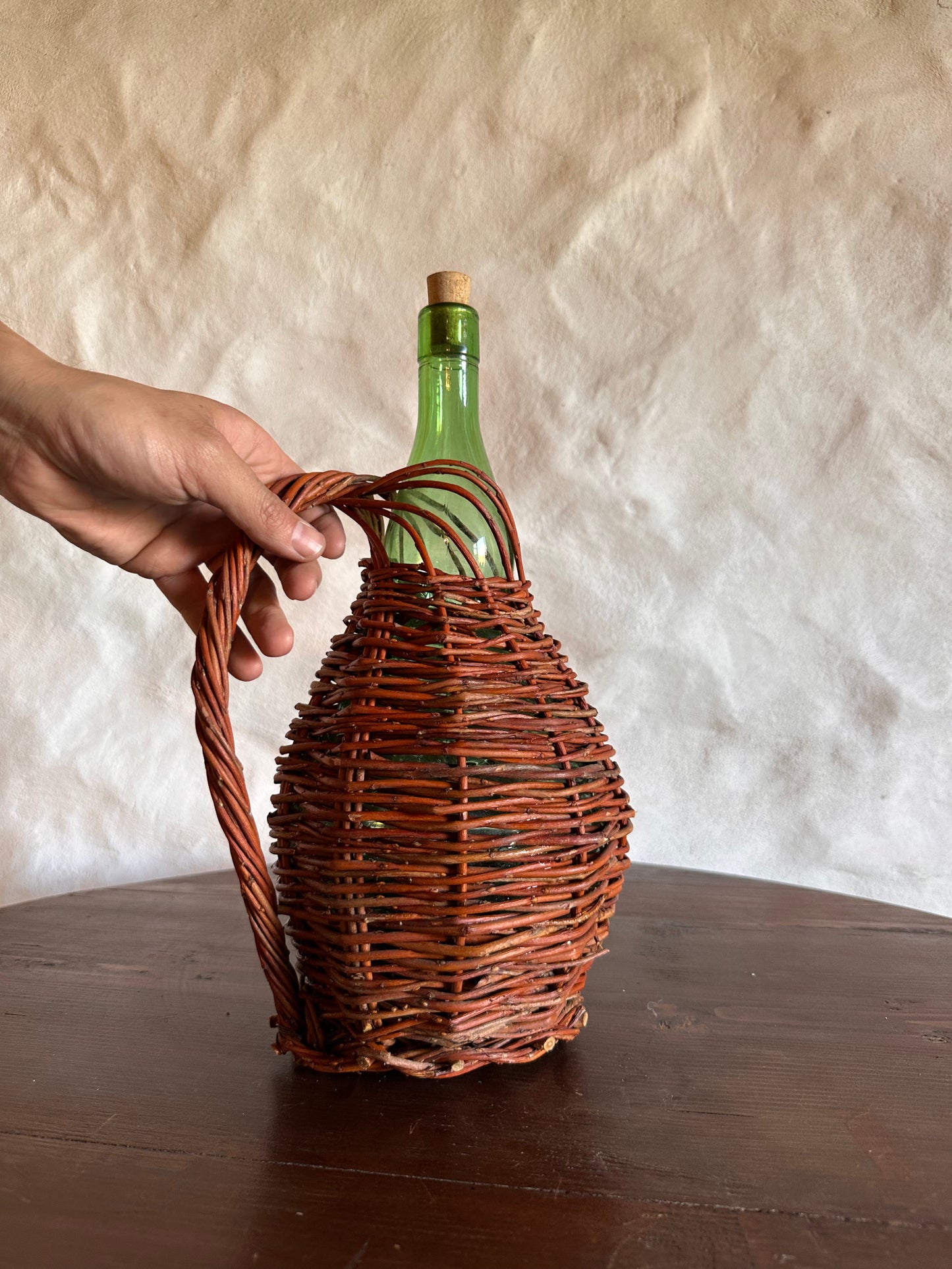 Willow Wrapped Wine Bottle
