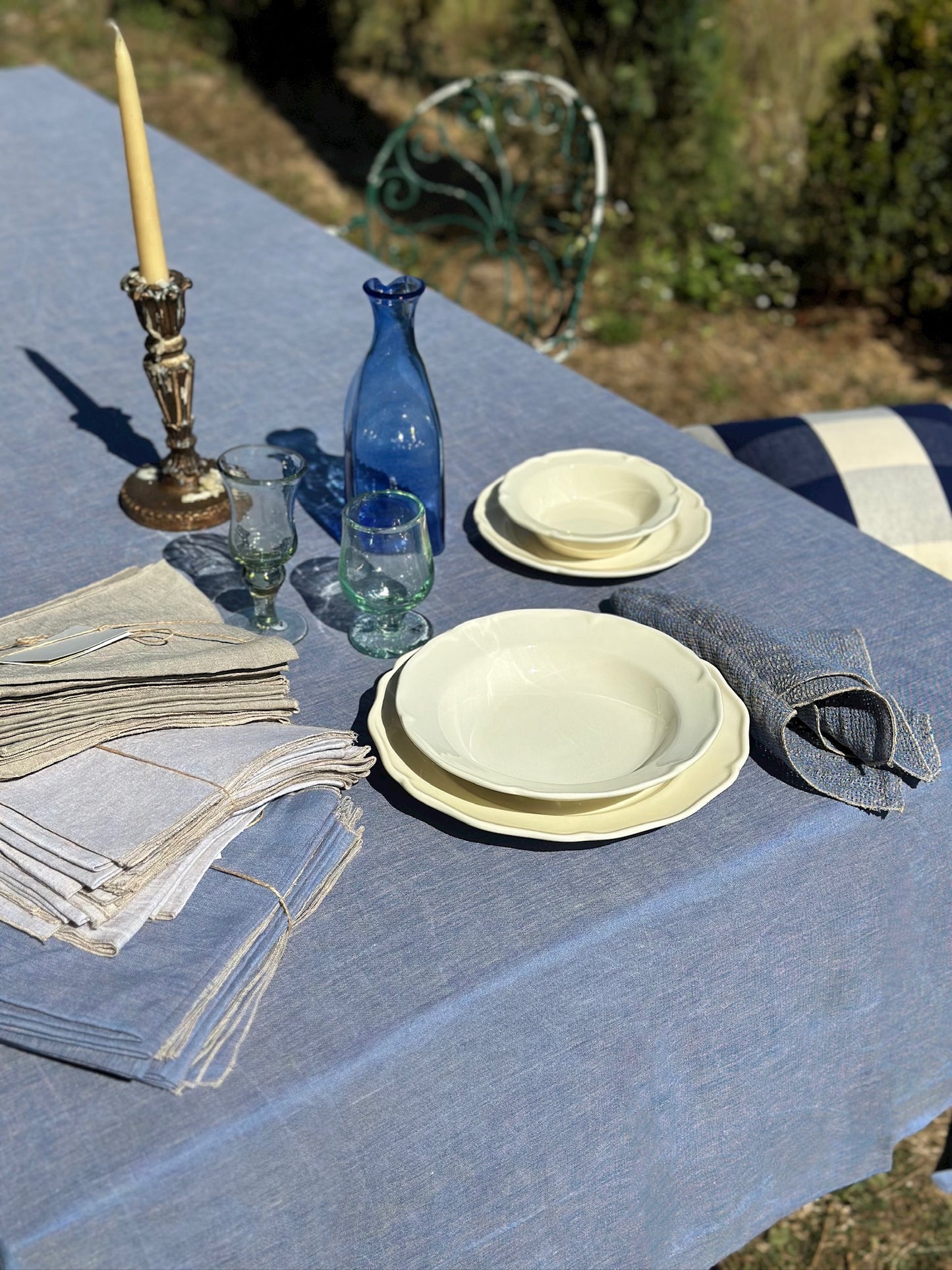 Set of 2 V.VM Linen Napkins - Natural Simple Stitch