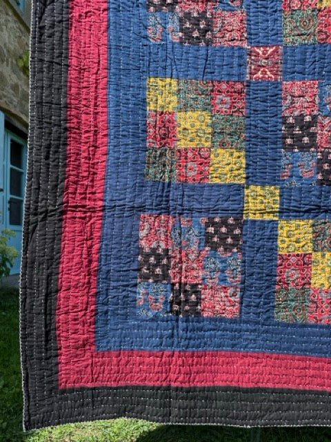 V.VM Quilt Square Grids Rosso e Blu 5 - Singolo