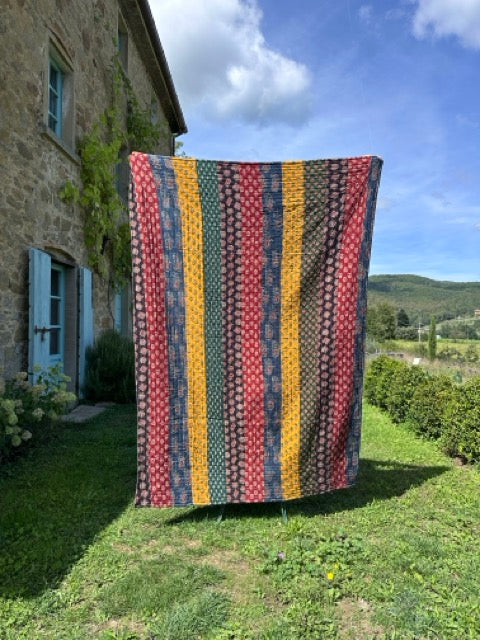 V.VM Quilt Square Grids Rosso e Blu 5 - Singolo