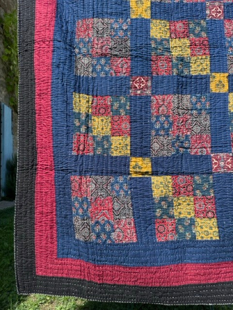 V.VM Quilt a quadrati, rosso e blu, 4 - Singolo
