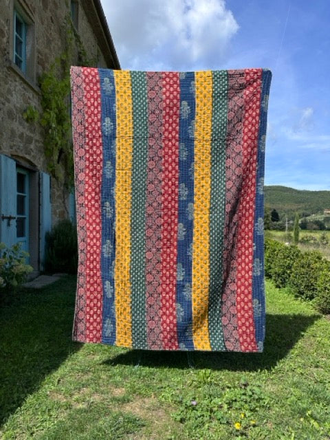 V.VM Quilt a quadrati, rosso e blu, 4 - Singolo