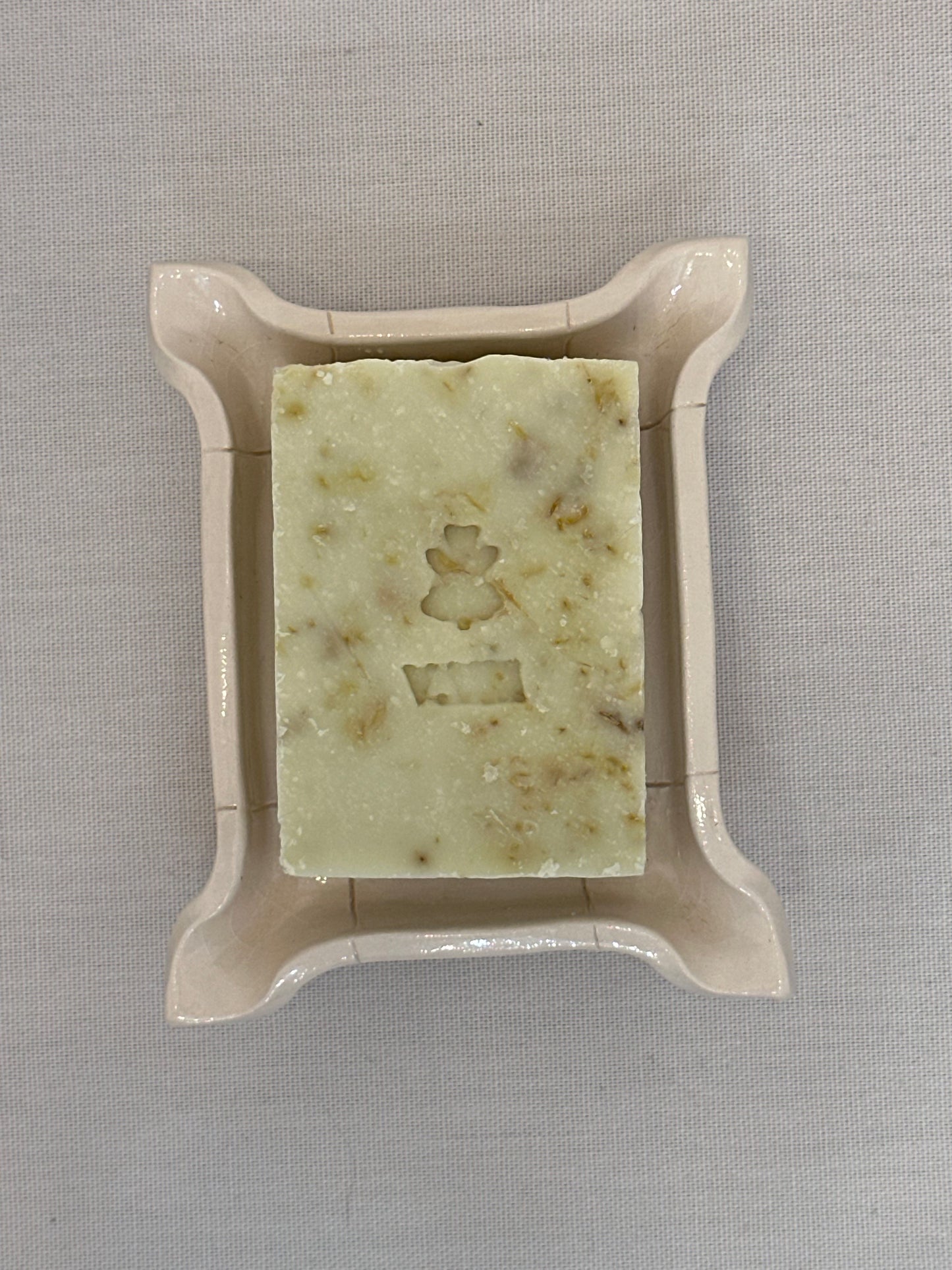 Portasapone in Ceramica Artigianale - Crema/Bianco