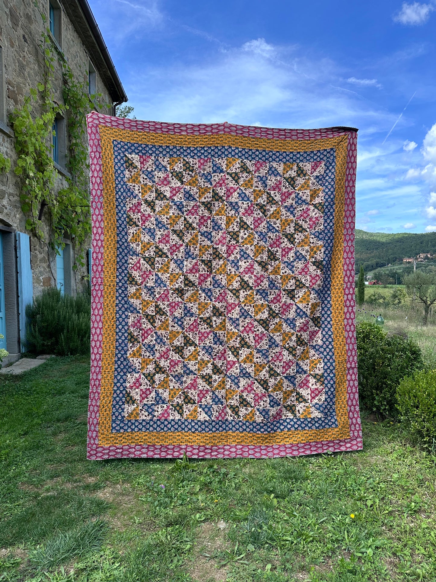 V.VM Quilt, papillon gialli e blu, taglia 9 - Doppia