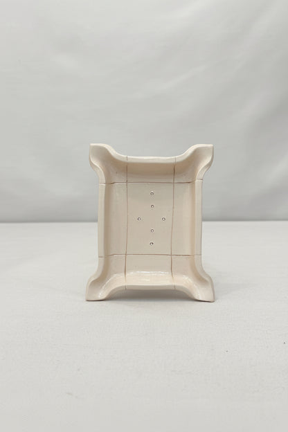 Portasapone in Ceramica Artigianale - Crema/Bianco