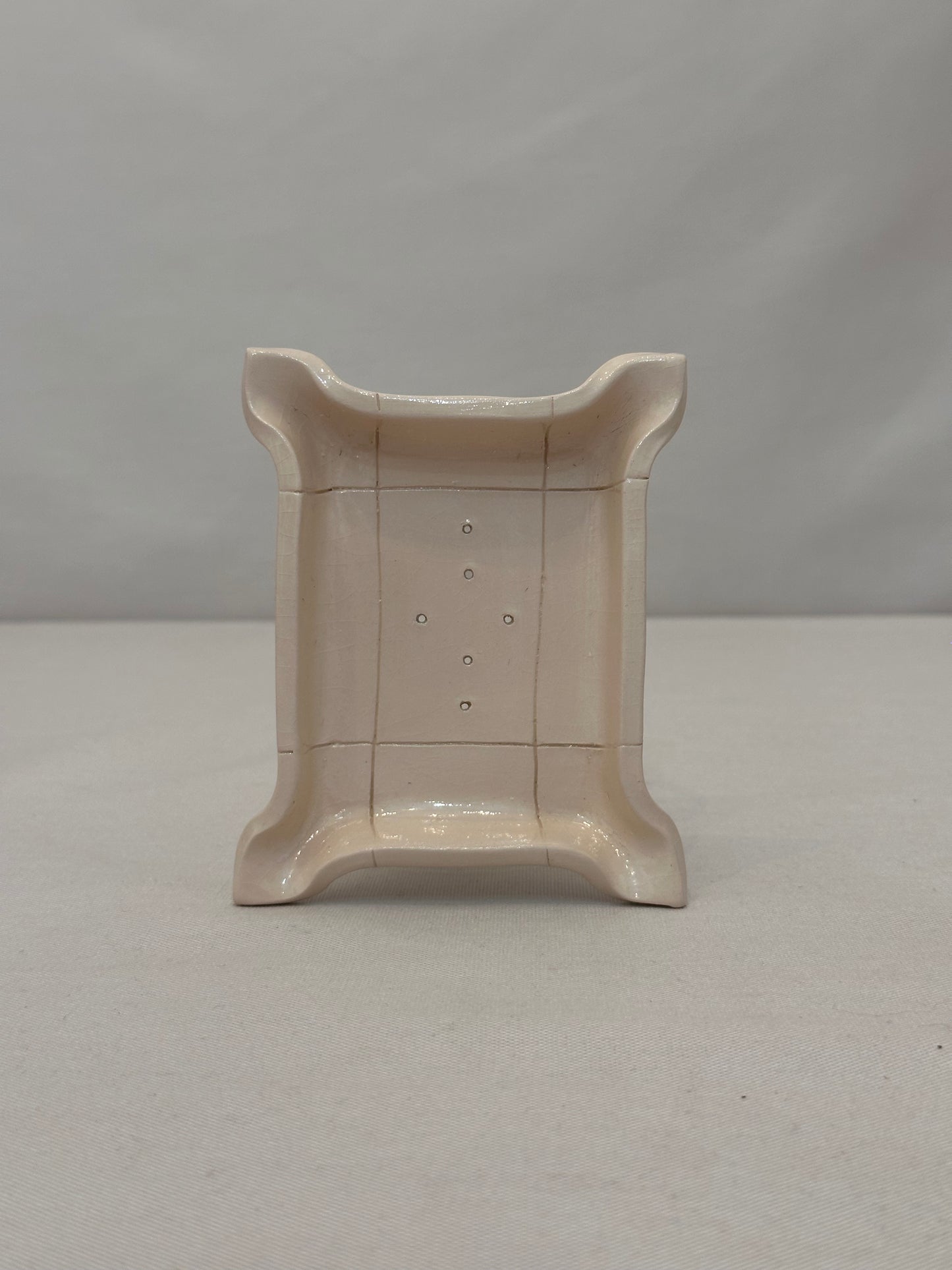 Portasapone in Ceramica Artigianale - Crema/Bianco