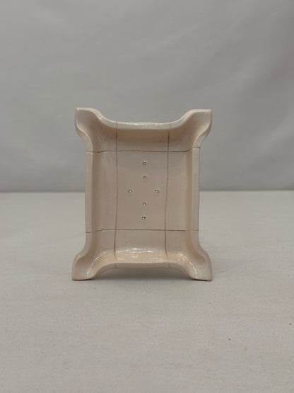 Portasapone in Ceramica Artigianale - Crema/Bianco