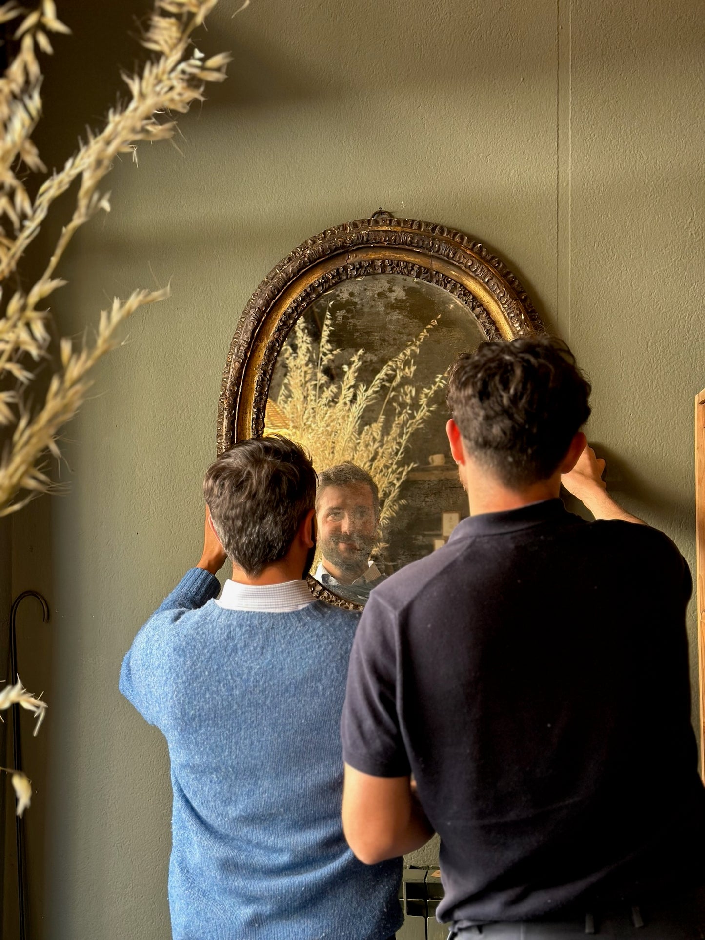 Antique Oval Mirror 1700s