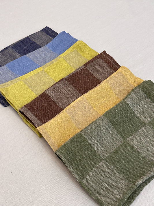 V.VM Check Linen Tea Towel - Yellow