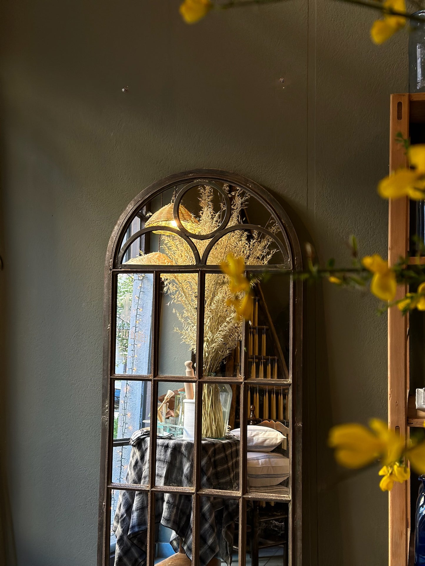 Antique Iron Framed Mirror