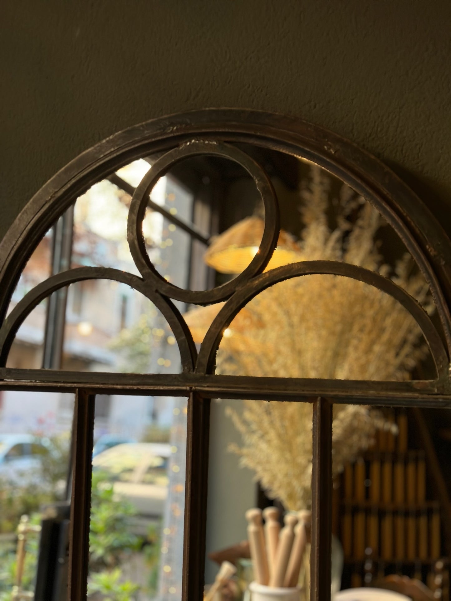 Antique Iron Framed Mirror