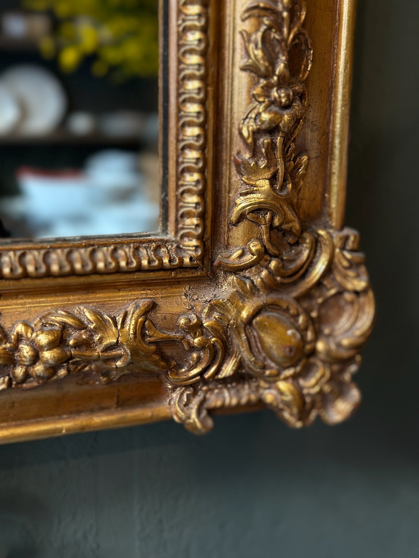 Antique Golden Baroque Mirror