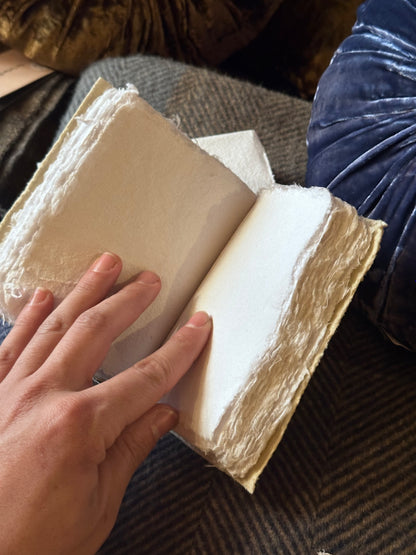 Small Handmade Lokta Paper Book - Sand/Cream