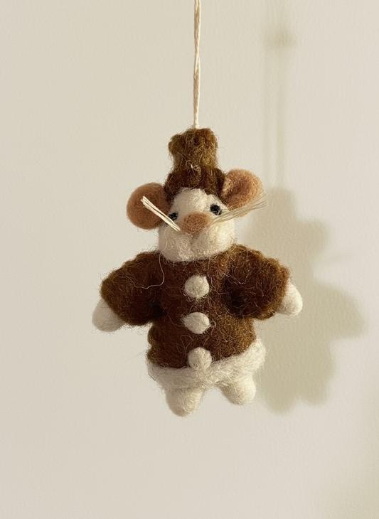 Little mouse - Wool Ornament - Fair Trade