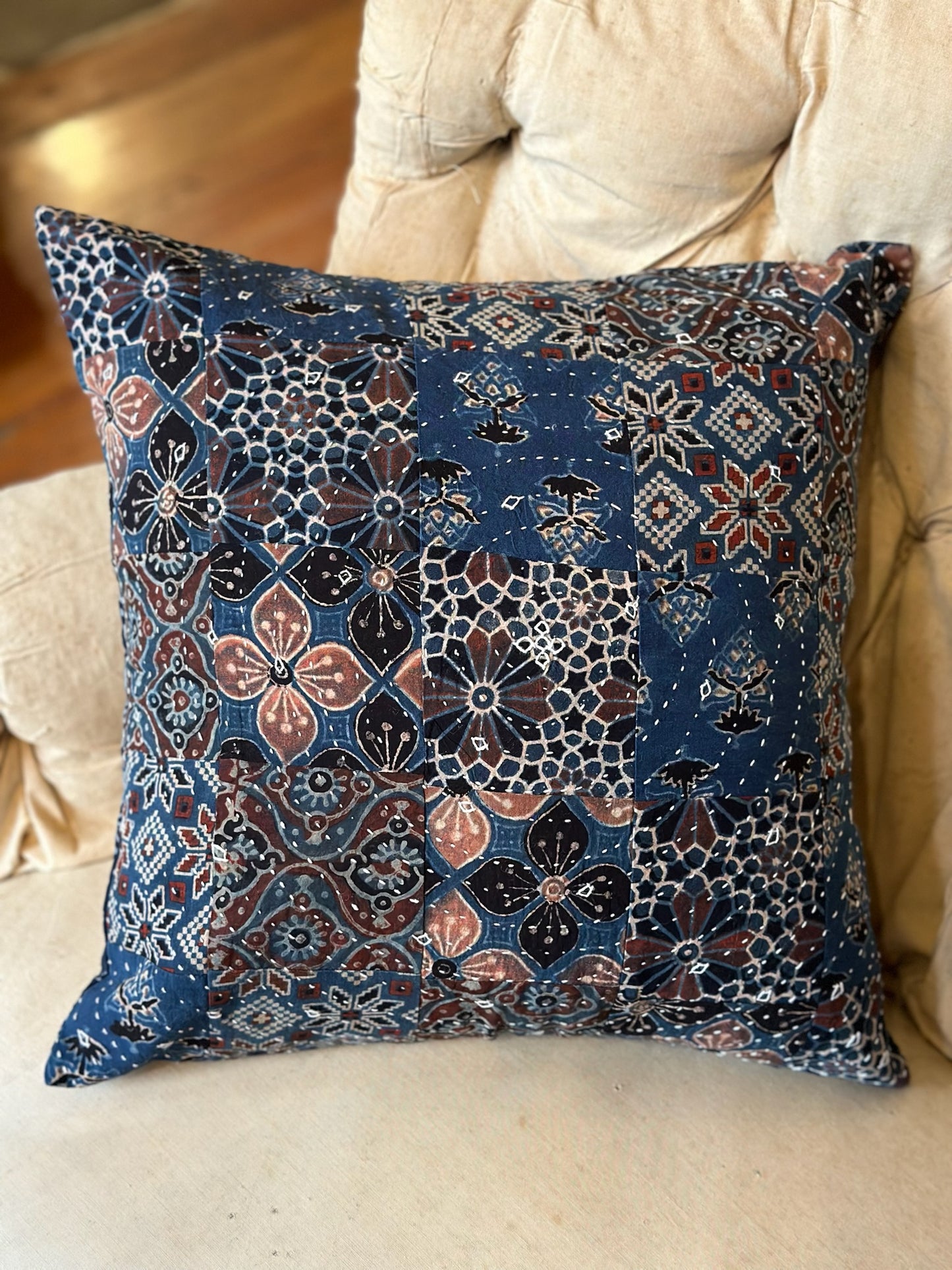 Patchwork Pillow- Blue 02