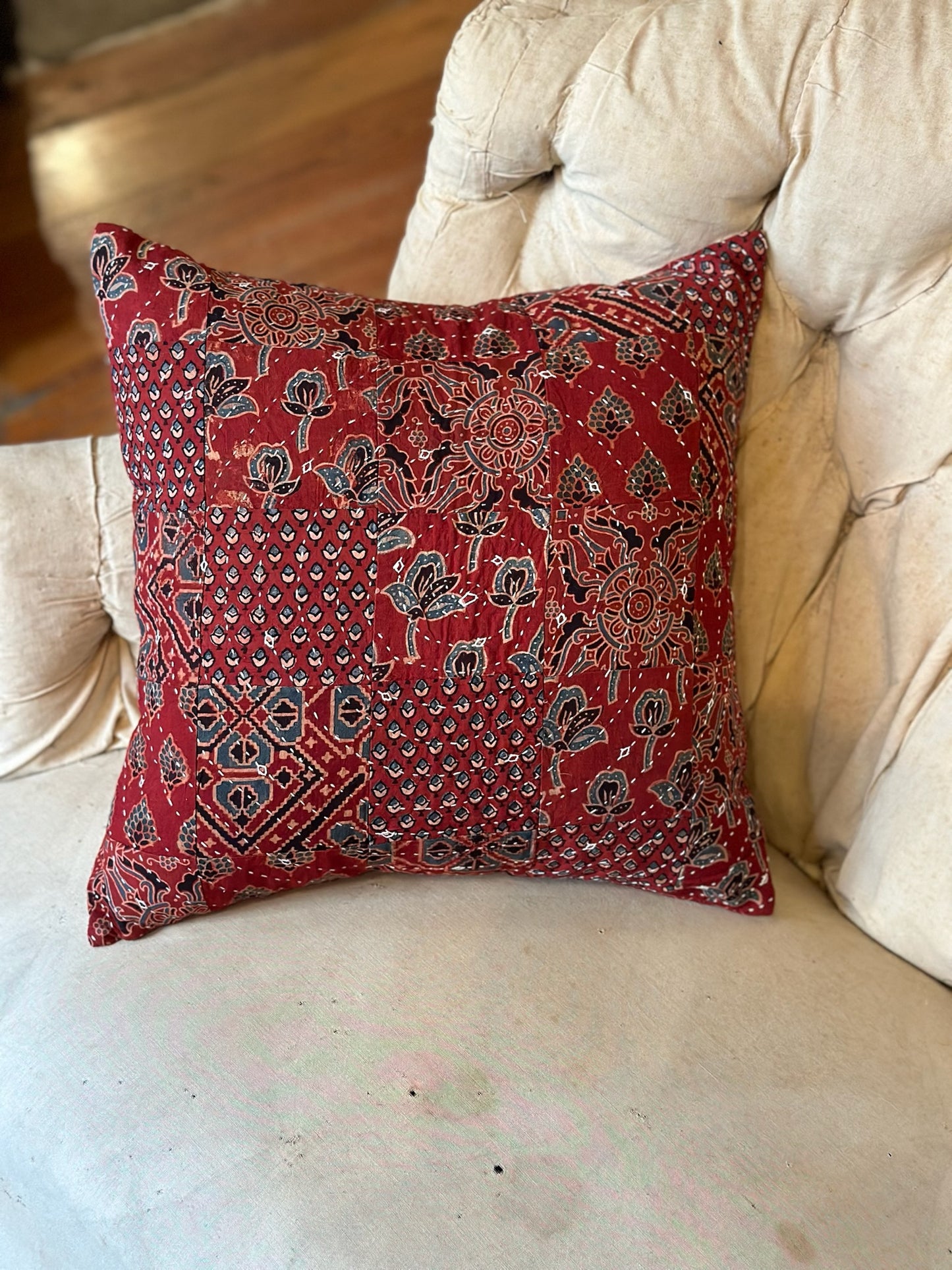 Patchwork Pillow- Red 01