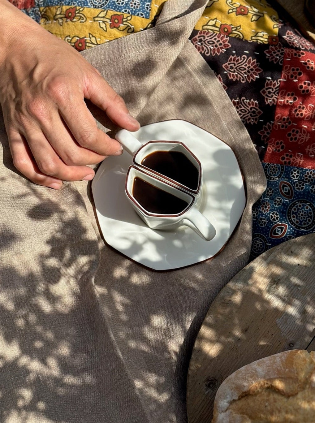 V.VM Split Espresso Cup - Brown Border