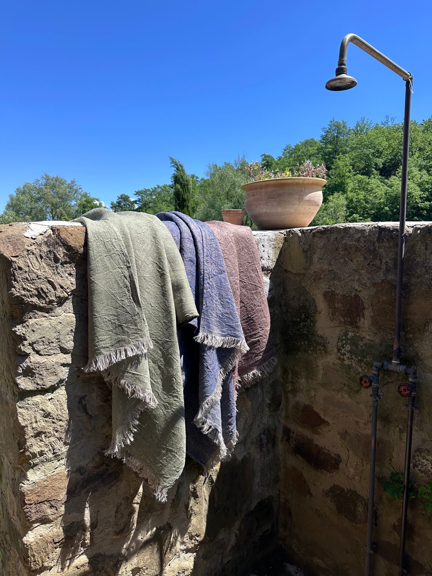 Telo da bagno e da spiaggia in lino V.VM - Oliva