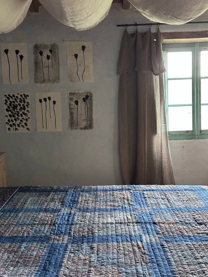 V.VM Quilt Mono-Blue Quadrants - Double