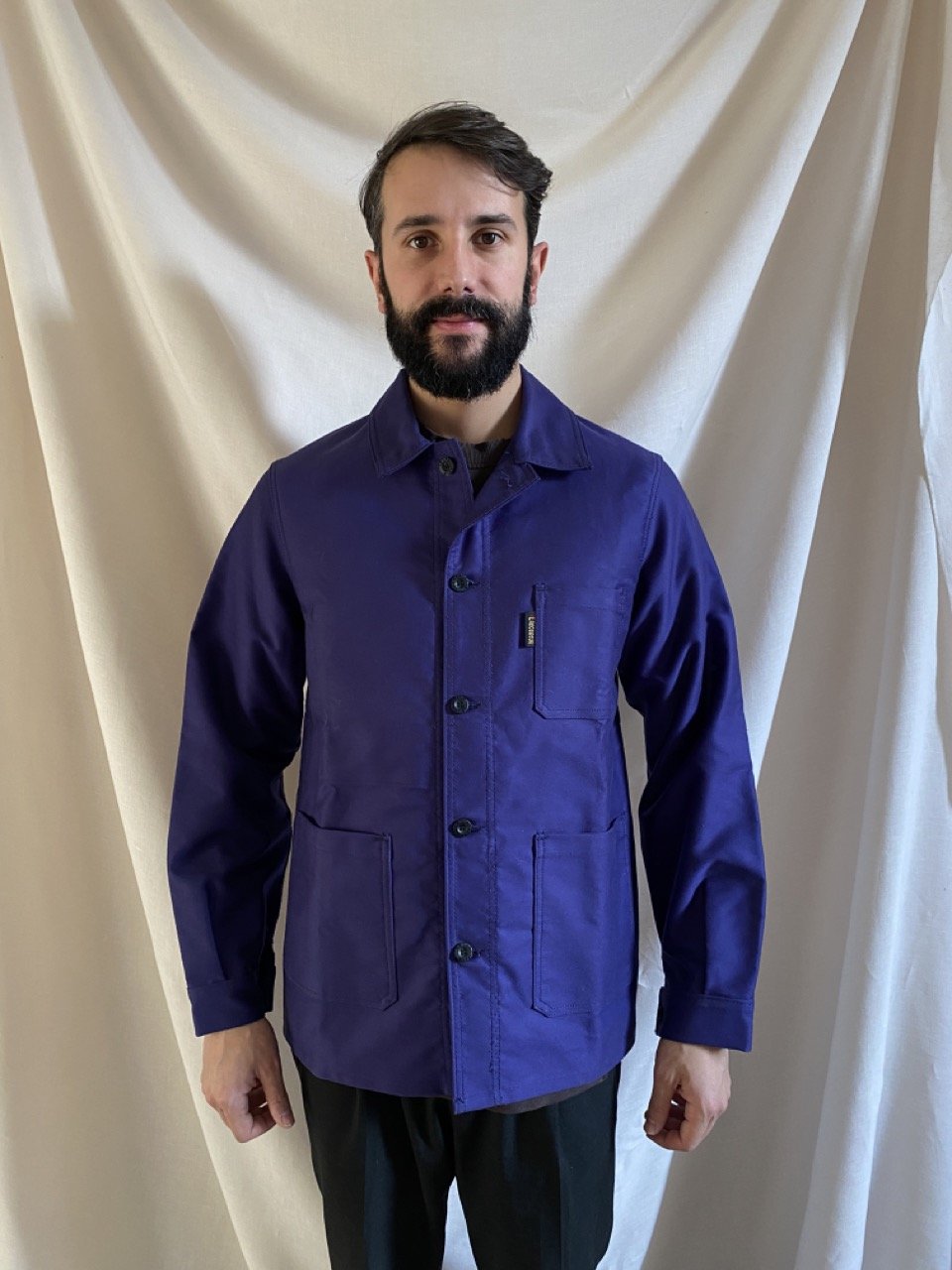 Cotton Work Jacket - Blue Shine