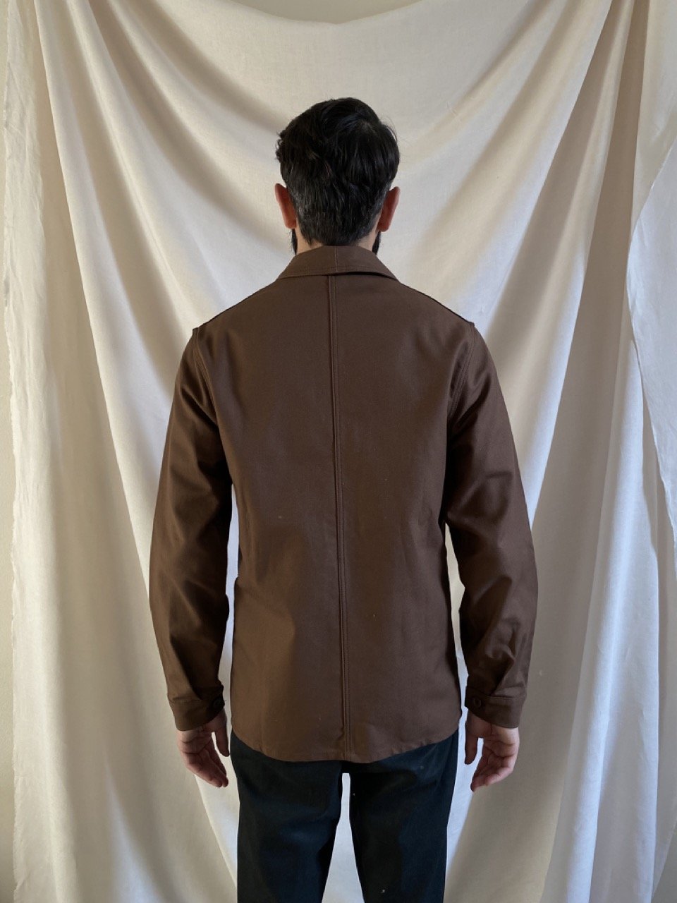 Cotton Work Jacket - Dark Brown