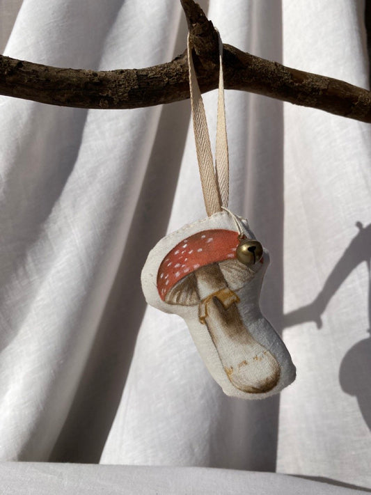 V.VM Stuffed Hand Painted Ornament - Red Mushroom