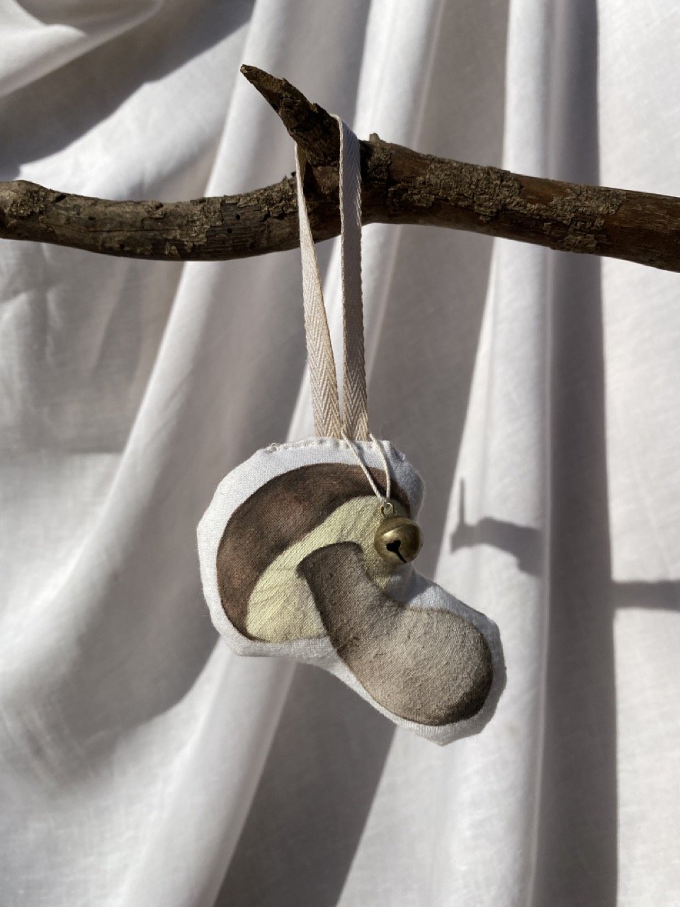 V.VM Stuffed Hand Painted Ornament - Porcini Mushroom
