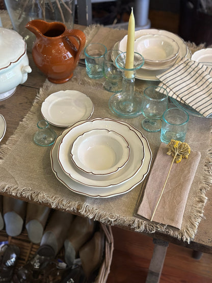 Tovaglietta in lino con frange V.VM