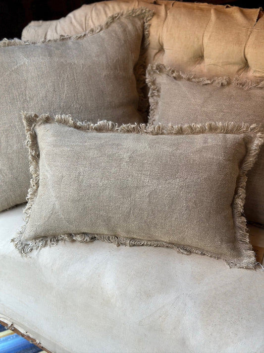 V.VM Linen Fringe Pillows - 30 X 50