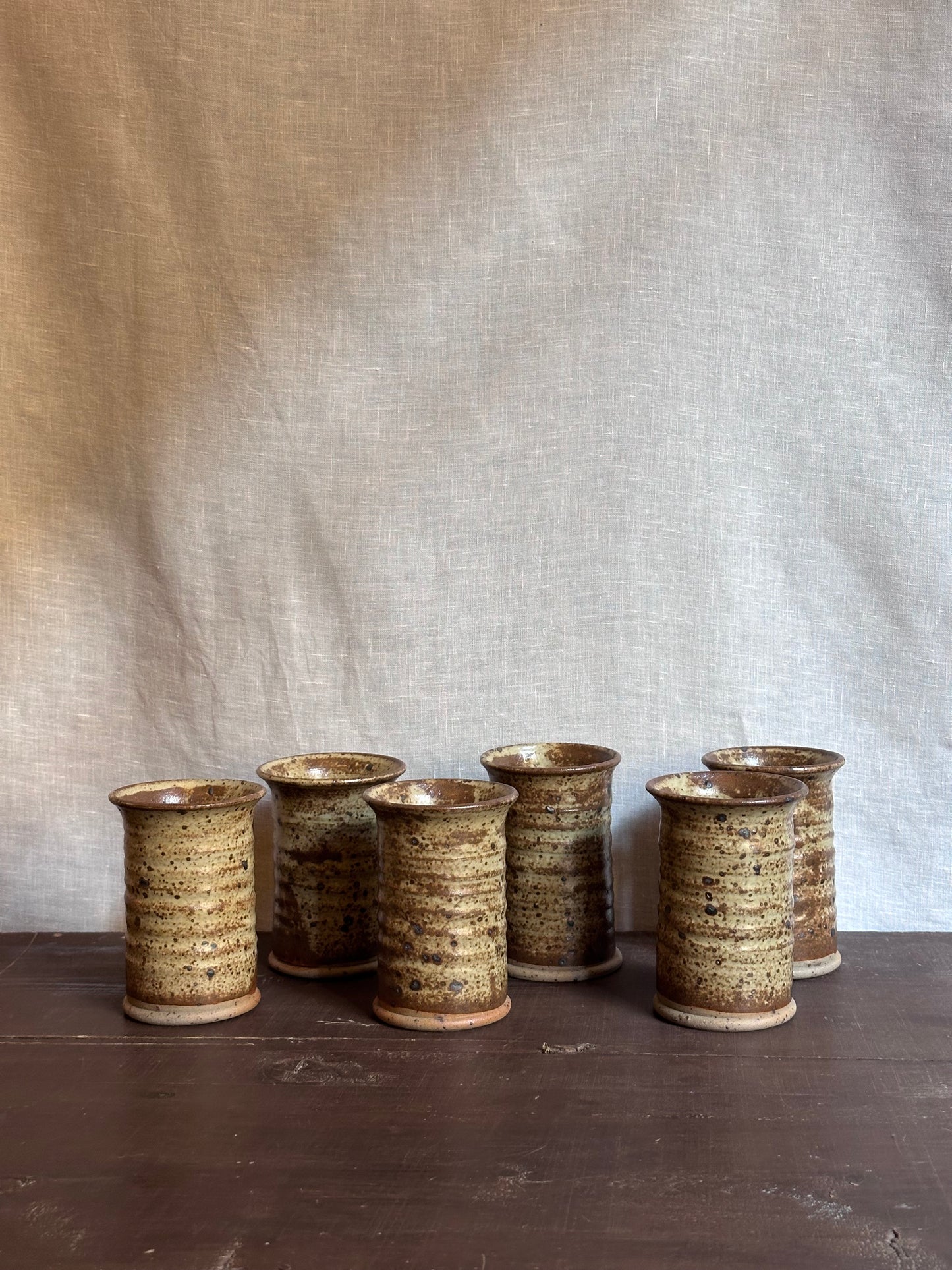 Antique French Stoneware - Set 6 Mugs
