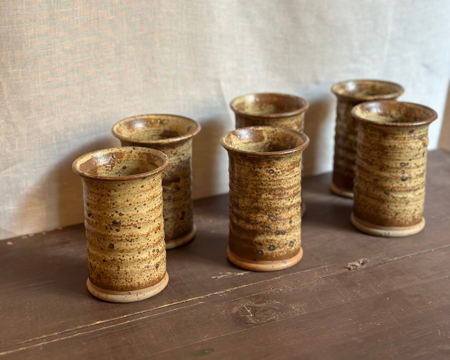 Antique French Stoneware - Set 6 Mugs
