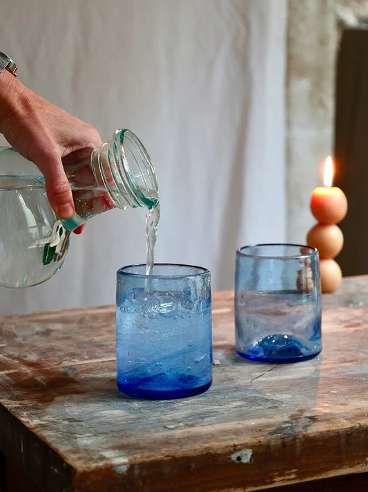 Handblown Rodi Glass - Light Blue
