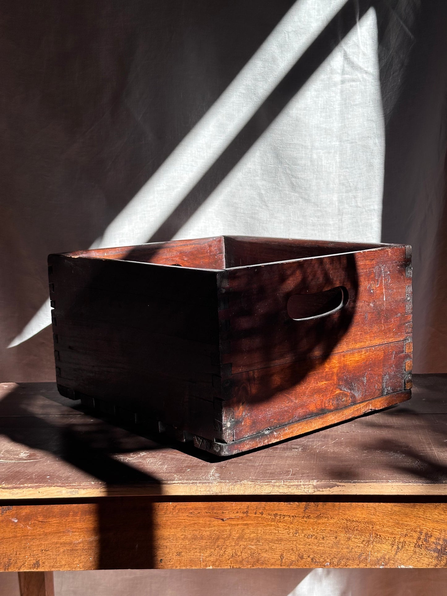 Pair of Antique Italian Wooden Crates – Handmade & Solid