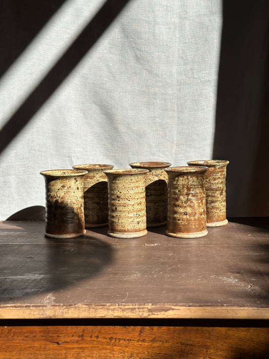 Antique French Stoneware - Set 6 Mugs