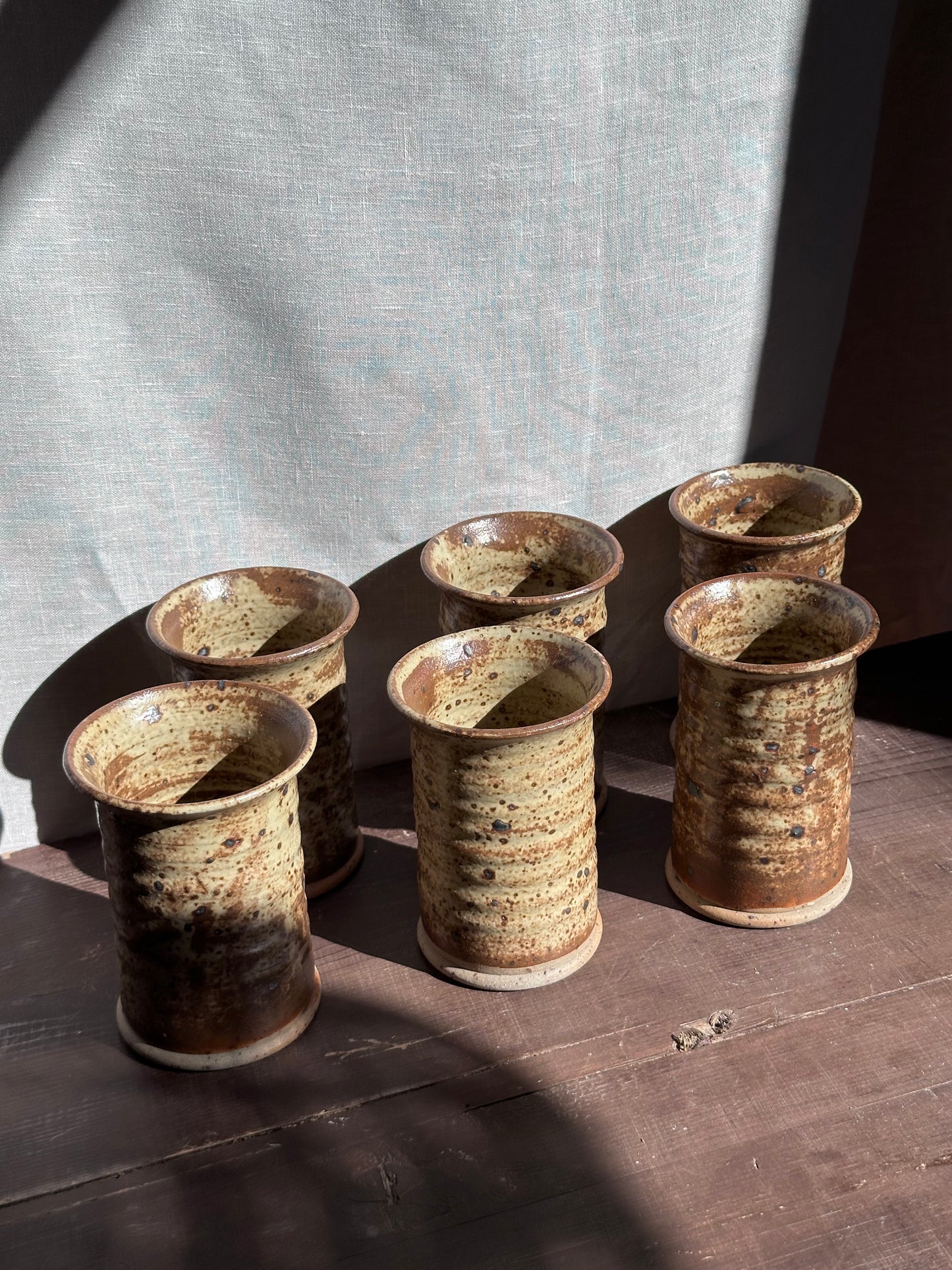 Antique French Stoneware - Set 6 Mugs