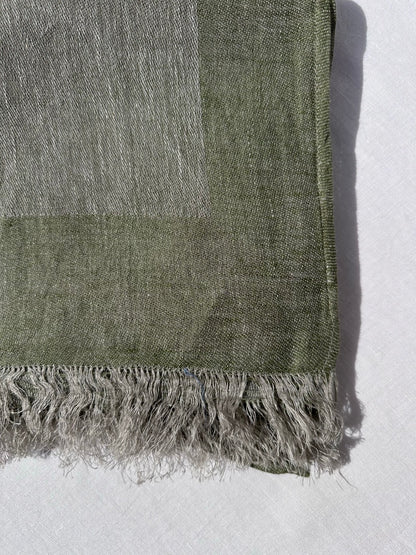 V.VM Linen Scarf - Olive Green