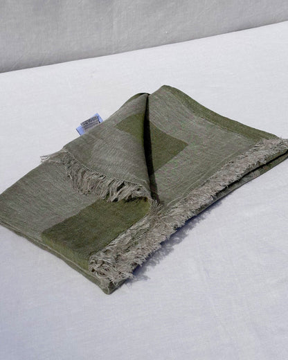 V.VM Linen Scarf - Olive Green