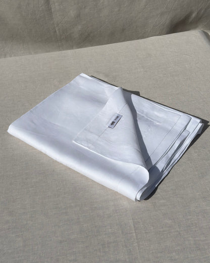 Set di tovaglie e tovaglioli in lino bianco perfetto 100% di V.VM