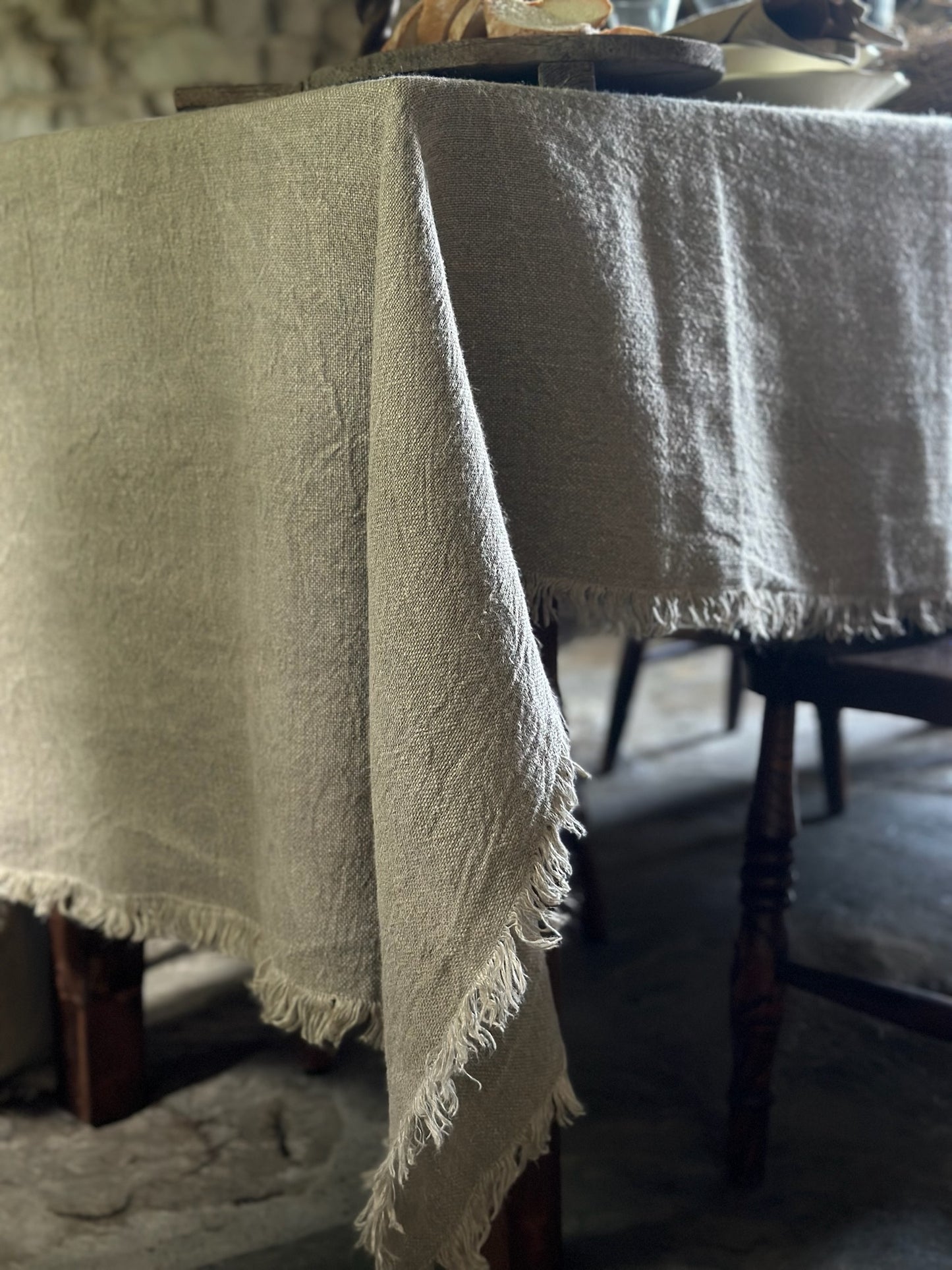 V.VM Linen Tablecloth - Fringe