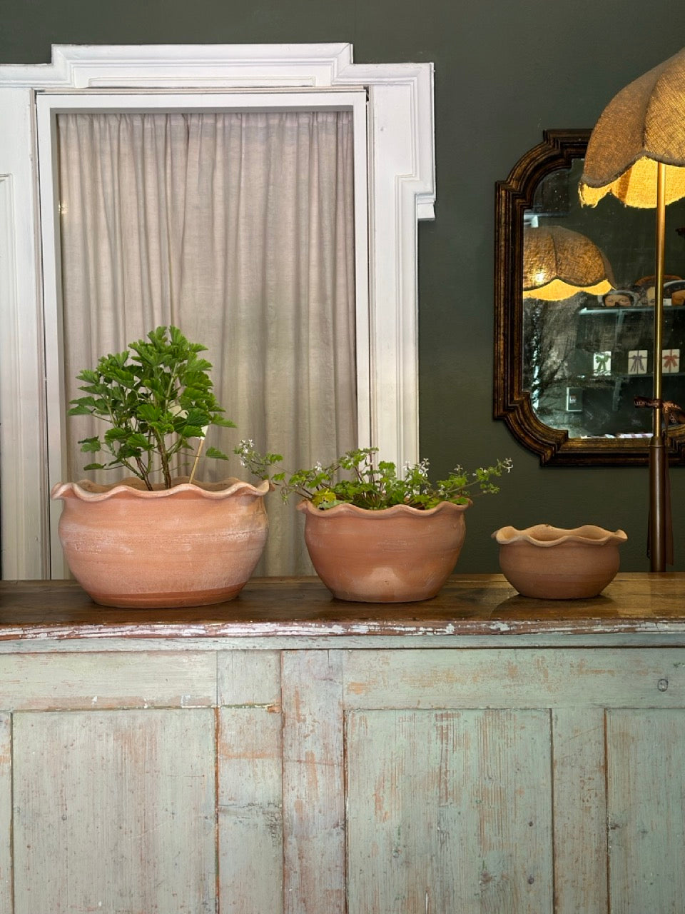 Vaso ondulato in terracotta fatto a mano - Piccolo